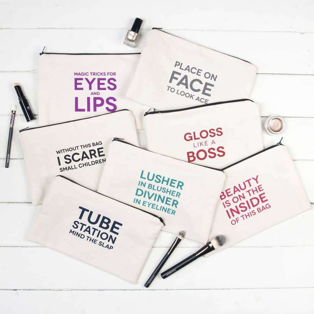 Canvas Cosmetic Bags with Metal Zipper