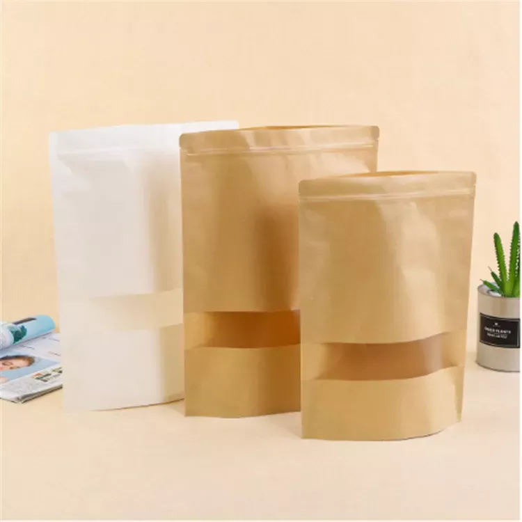 Food Packaging Paper Pouches with Clear Window