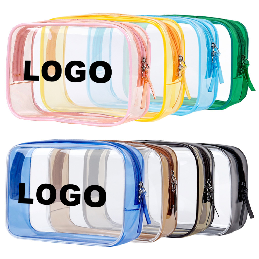 Clear Dual-Compartment Travel Cosmetic Bags